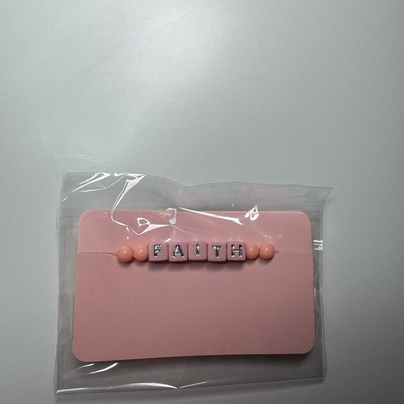 Jewelry - Pink Beaded Bracelet with 'FAITH' Letters